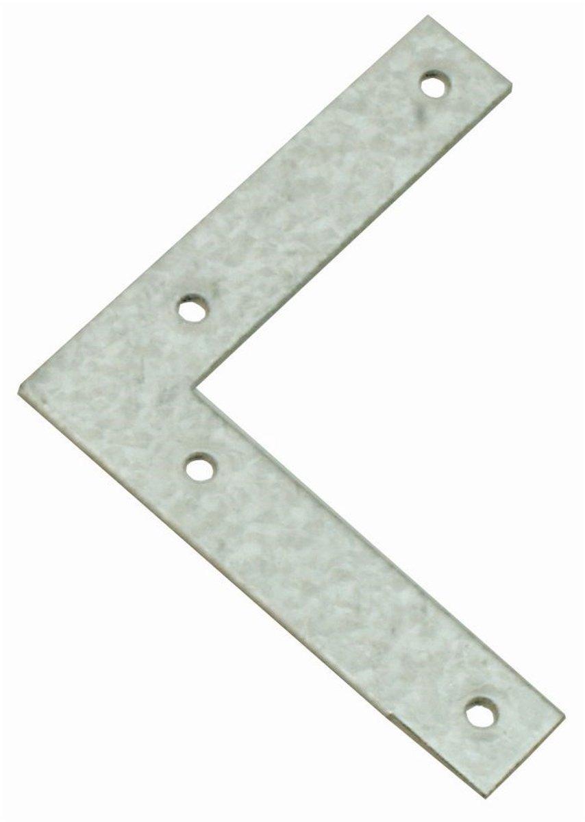 Raamhoek recht – 70x70 mm – 14 mm breed – 2 mm dik – verzinkt staal – per 4 stuks – versterkingshoek – hoekplaat