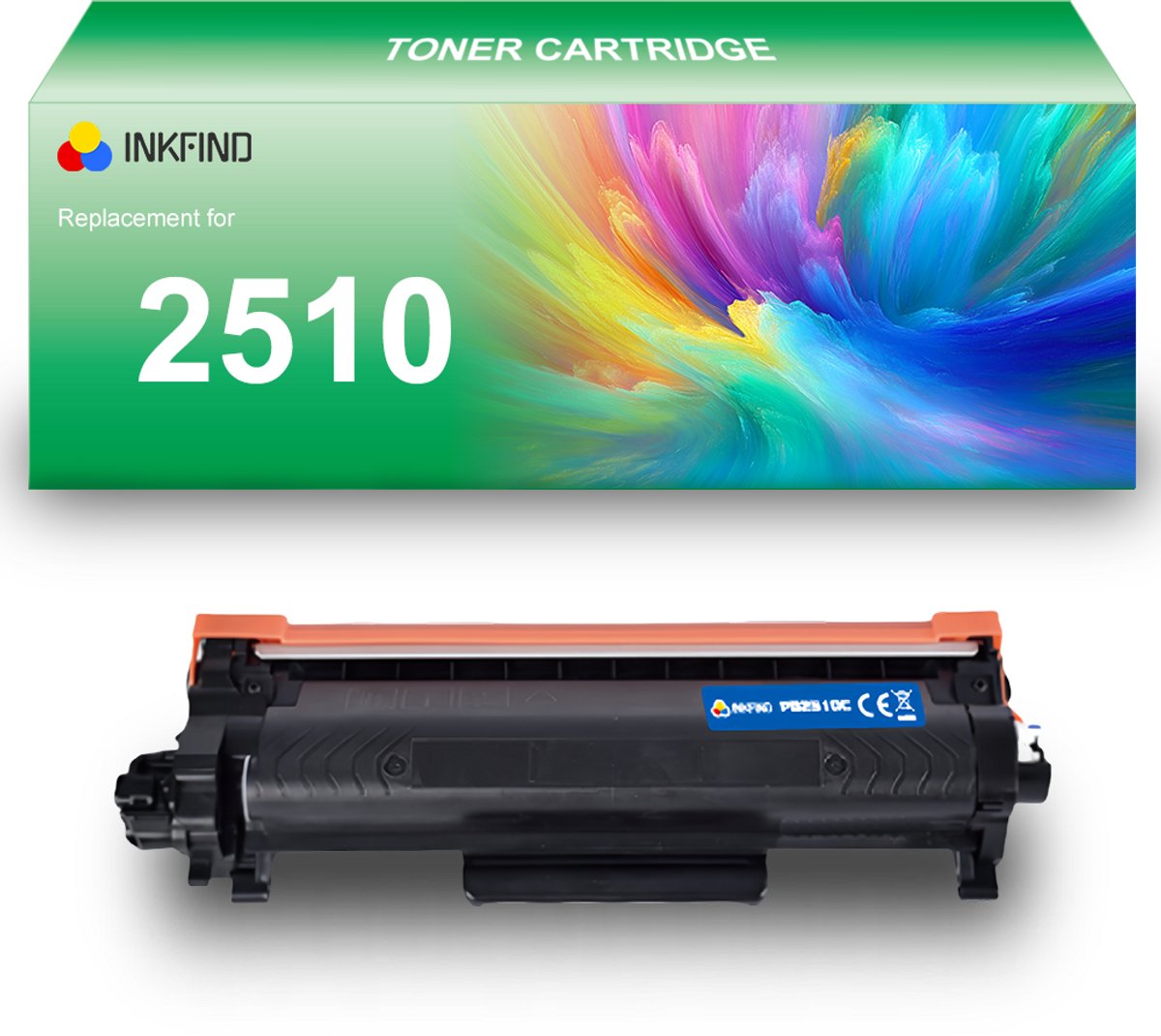 INKFIND TN-2510 tonercartridge compatibel met Brother 2510 TN2510 TN-2510 - 1-pack Zwart