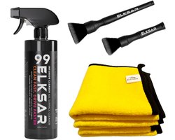 ELKSAR Auto Interieur Reinigingsset – 6-delig – 500ml Interieurreiniger, Microvezeldoeken & Zachte Borstels – Geschikt voor Alle Interieuroppervlakken
