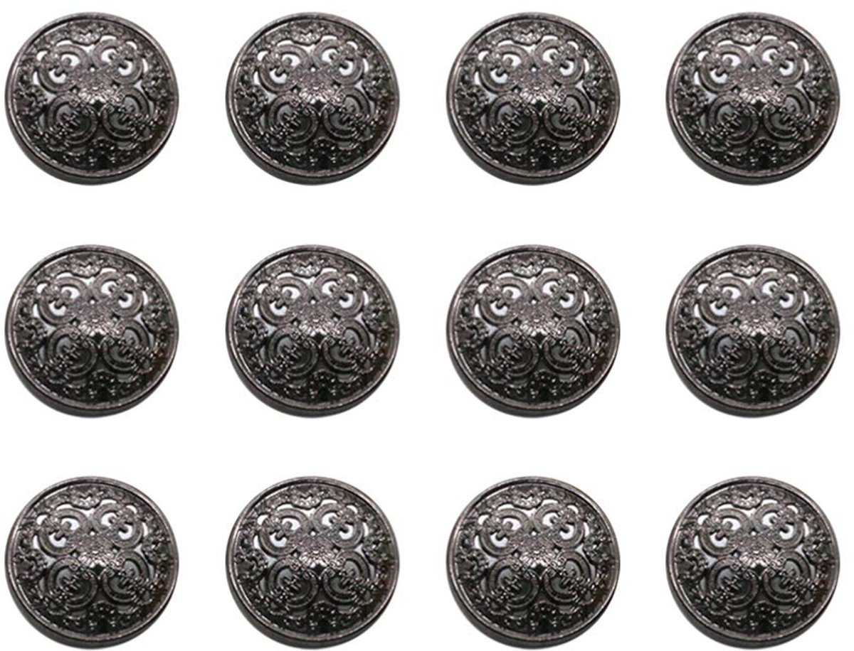 HEALLILY 30 metalen blazerknopen, ronde knopen voor doe-het-zelf-knutselwerkjes, 25 mm (zwart)