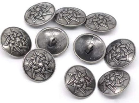 Handicraft-Favorite Shop 20 metalen knopen 20mm ronde antieke zilveren ...