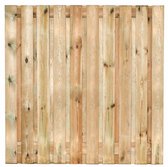 Houten schuttingpaneel 180x180 cm - Grenen groen geïmpregneerd - 21-Planks (19 + 2) - Tuinscherm