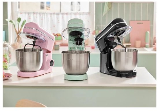 SILVERCREST® KITCHEN TOOLS Keukenmachine pastel - Vermogen: 600 W - Inhoud: 5 L - Inclusief spatbescherming met vulopening, deeghaak, eiwitklopper en garde - Met extra pulsfunctie - Afneembare accessoires zijn vaatwasmachinebestendig - Roze van SilverCrest — afbeelding 5
