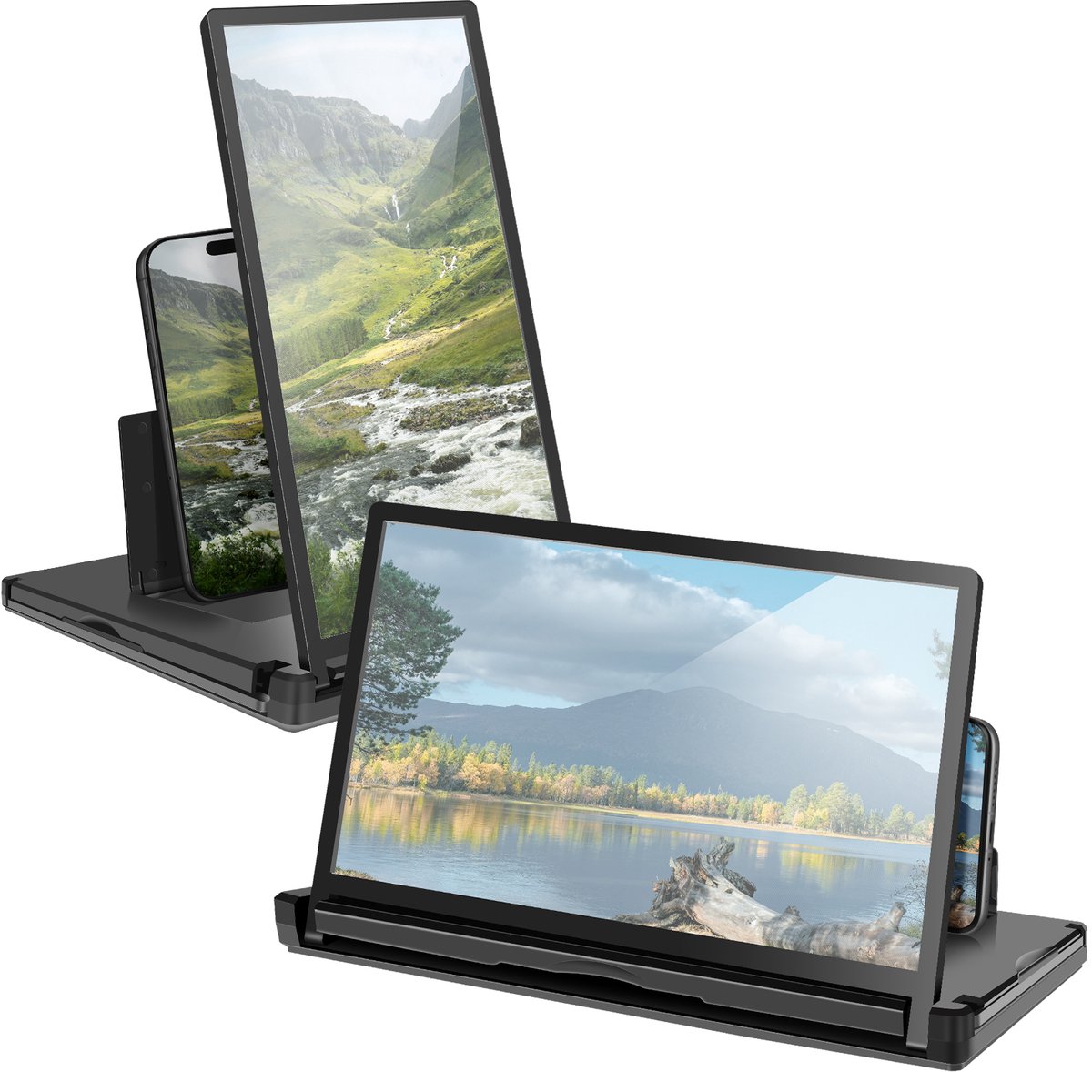 Avizar Versterker 12'' HD-scherm voor telefoon Verticale modus Horizontale modus, Zwart
