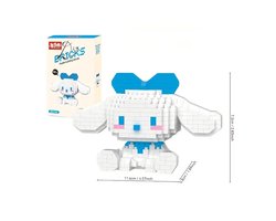 foto van Sanrio Cinnamoroll Bouwstenen Figuur – Sanrio Mini Blokjes Figuur – 300+ Bouwstenen – DIY Speelgoed & Decoratie – Voor Kinderen en Volwassen Fans - Decoratief Figuur - Creatief Speelgoed - Display Model - Decoratief Figuur - Mini Blokken - Pixel Art