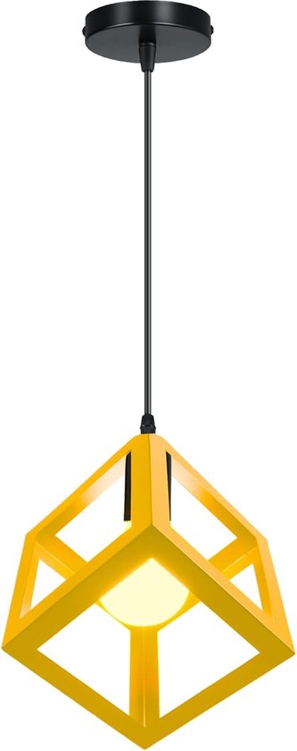 Suspension E27 moderne, lustre géométrique, lampe de plafond pour chambre, salon, Cuisine, jaune