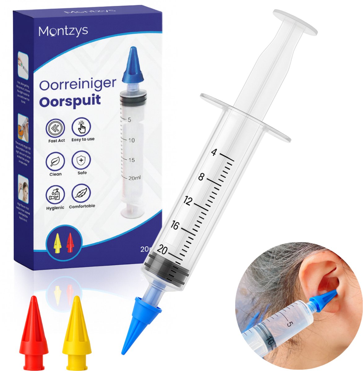 Montzys® Oorspuit Oorreiniger - 20ML - Oorsmeer Verwijderaar - Ear cleaner - voor Oren Schoonmaken & Uitspuiten