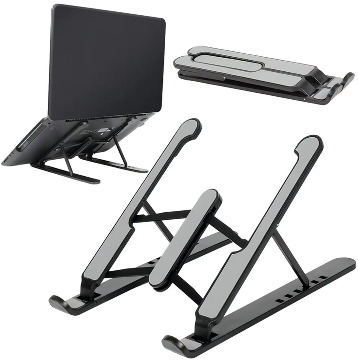 Opvouwbare laptop standaard, verstelbare tablet houder (kleur: zwart)
