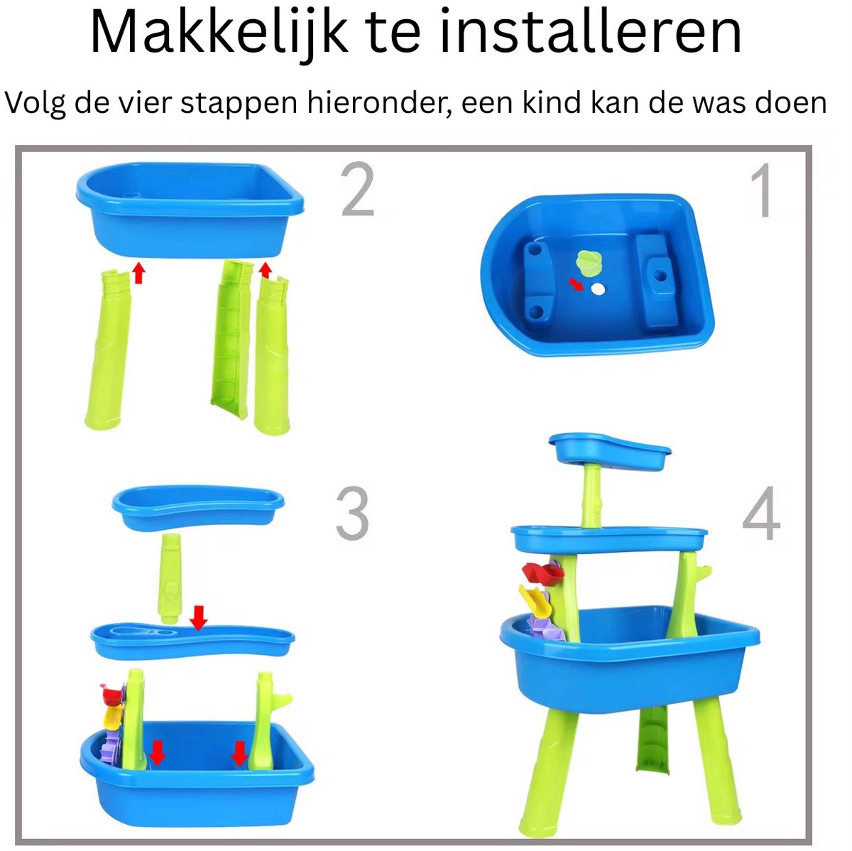 Watertafel & Zandtafel in één - 36-delig Buitenspeelgoed - Water speelgoed voor kinderen - 3-laagse watertafel - Hoogte van 71 cm — afbeelding 10