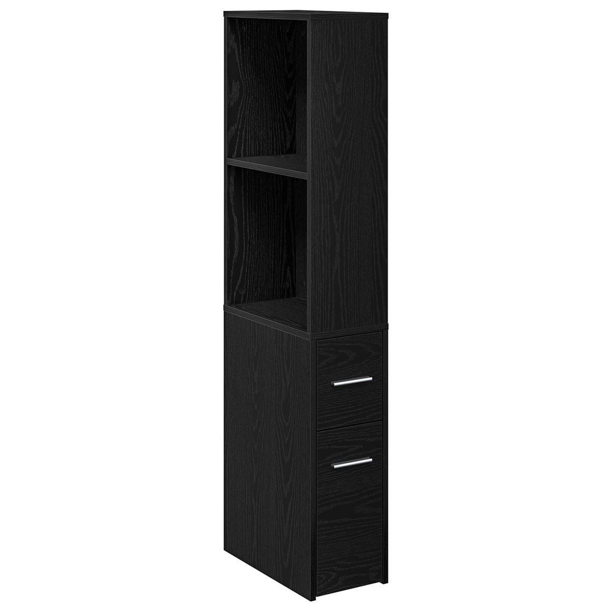 vidaXL - Badkamermeubel - Set - Zwart - Eiken - 22 - x - 41 - x - 135 - cm - Bewerkt - hou