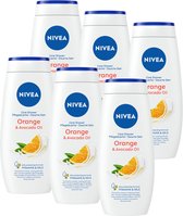 NIVEA Orange & Avocado Oil Douchegel - Vitamine C - Arganolie - Huidverzorging - Douchecrème - 6x 250 ml
