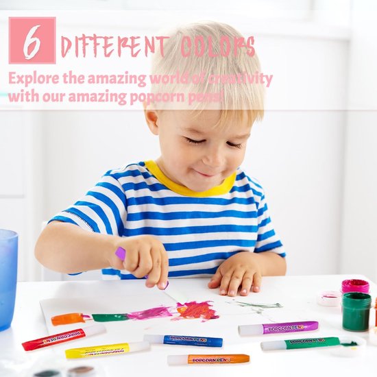 Magic Popcorn Pens - 12 Stiften - 3D Bubble Popcorn Pens - DIY Magic Puffy Pens voor Kids - Toverstiften — afbeelding 3