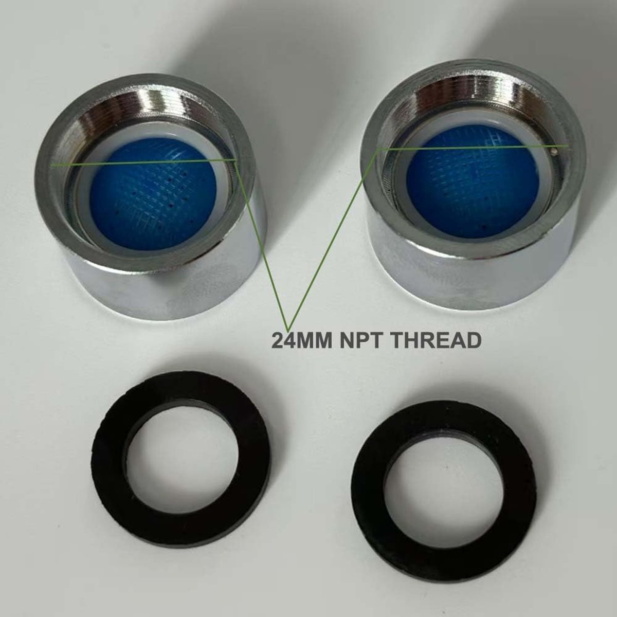 Basin Faucet Aerator Replacement - Female Faucet Tap Aerators - Nozzle voor Keuken en Badkamer - Waterbesparende Bubbler (NPT Female 24mm)