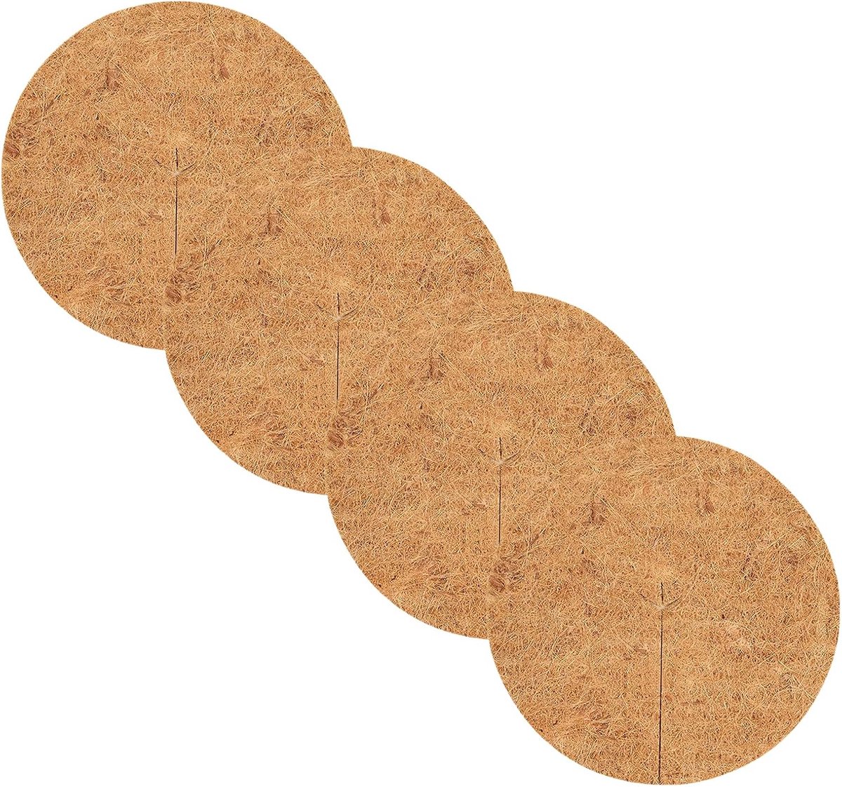 Coconut Slice - 4 Pieces Coconut Mulch Disc - Winterbescherming - Tuinieren - Plantbescherming - Vorstbescherming - Bescherming voor Potplanten - Plantbeschermingsmat voor Tuin
