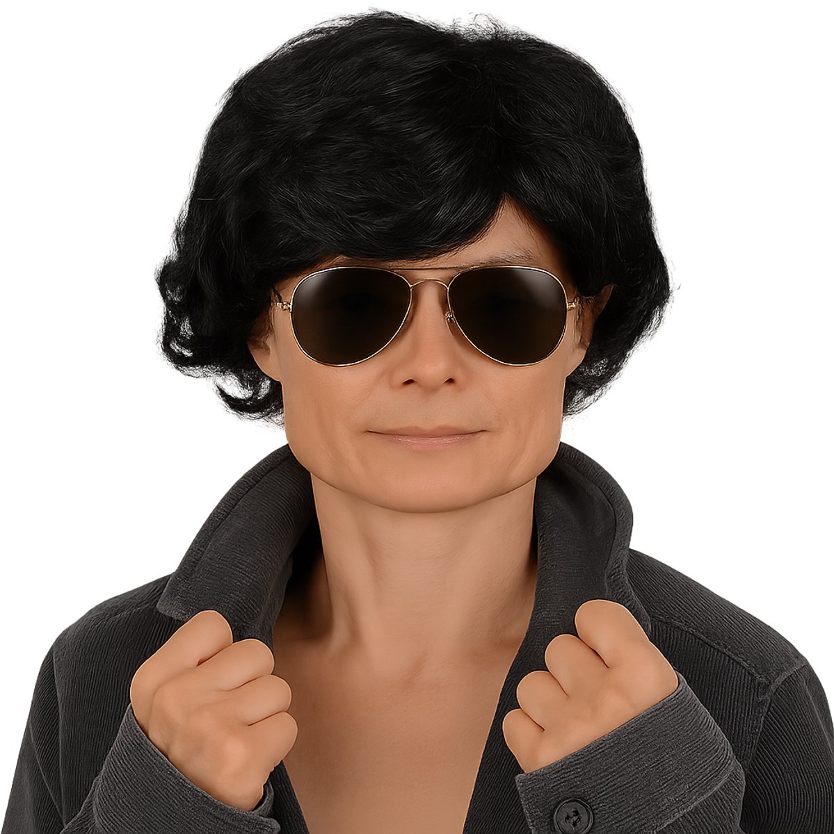 Zwarte Verkleedpruik met Kort Haar – Feestpruik voor Carnaval & Themafeesten