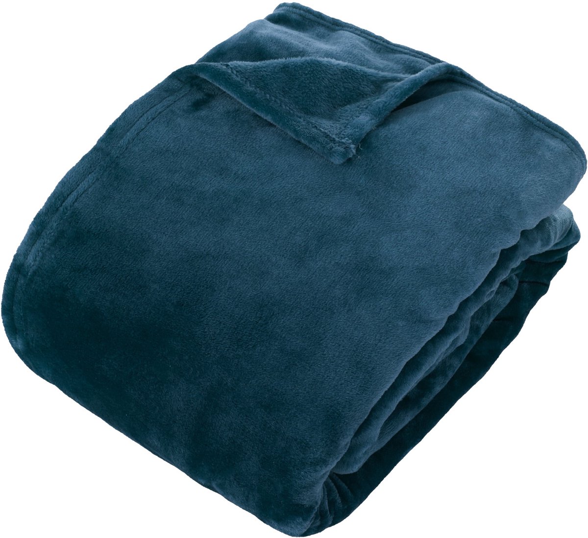 Atmosphera Plaid effen deken - 240x260cm - Blauw