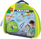 SES Creative - Explore - Insecten Explorer - Handige Koffer met Tang, Vergrootglas, Pincet, Bakje en Speurkaart – Insecten Speelgoed
