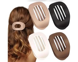 4 stuks platte haarclips voor vrouwen, gebogen ontwerp haarclips voor liggend en rijdend haar - matte, sterke haarclips voor dun en dik haar, haaraccessoires