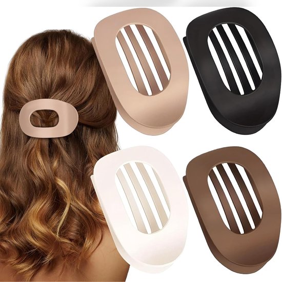 4 pièces de pinces à cheveux plates pour femmes, pinces à cheveux design incurvé pour cheveux lisses et ondulés - pinces à cheveux mates et robustes pour cheveux fins et épais, accessoires capillaires