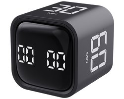 Pomodoro Techniek Timer - Time timer - Kookwekker -Timer - Digitale afteltimer - Roterende kubustimer - Eierwekker - Zwarte timer