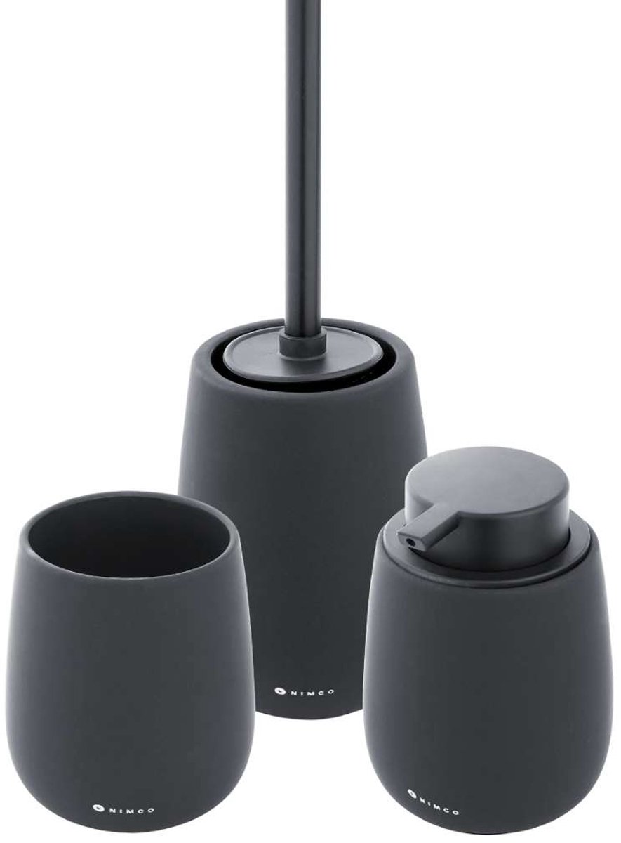 Nimco Tabo - Set accessoires voor de badkamer, zwart TA SET-90