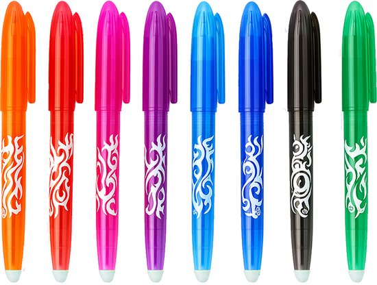 Innovaland - Stylos effaçables - Set de 8 - Stylo - Stylo effaçable - Stylos - Marqueur effaçable - Marqueurs