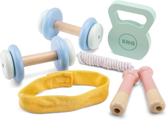 Woet® Houten Speelgoed Fitness Set - 5 onderdelen van Merkloos — afbeelding 5