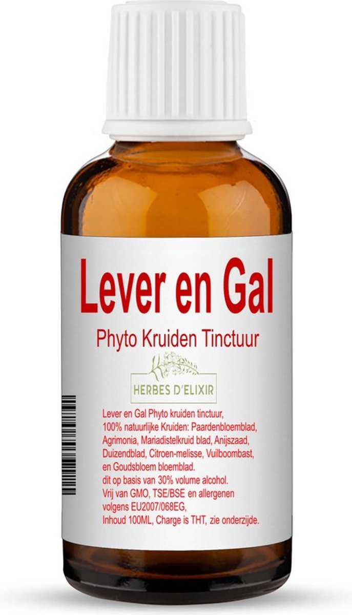 Herbes D'elixir Lever en Gal Tinctuur - 100 ml - Ondersteunt de normale lever en galfunctie