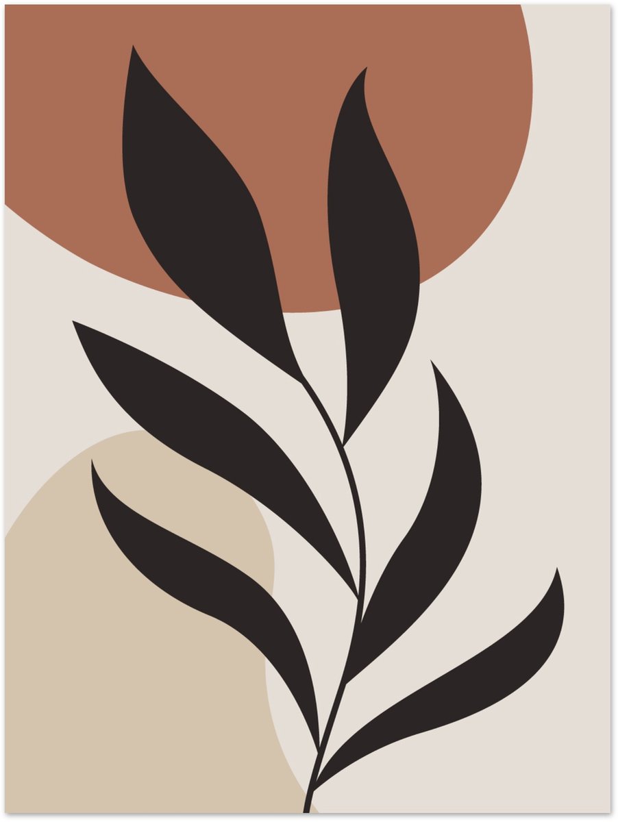 Poster Boho - Abstract leaf 30x40 cm - exclusief lijst