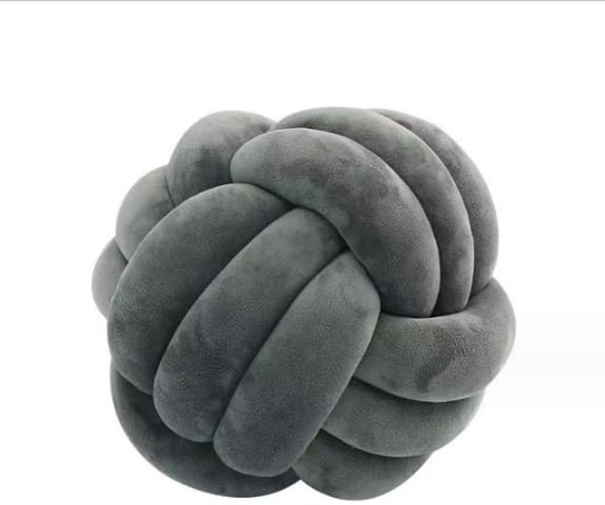 Unyqoos Stijlvol Geknoopt Kussen voor Decoratie, Zacht en Comfortabel voor Sofa, Bed en Meer, 25 cm, Donkergrijs