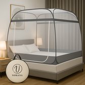 Norana Klamboe - Klamboe 2 Persoons- Klamboe Tent pop-up - Muggennet - muggengaas - Zelfstaand & Compact Opvouwbaar – 200x180 cm – Inclusief Draagtas - Grijs