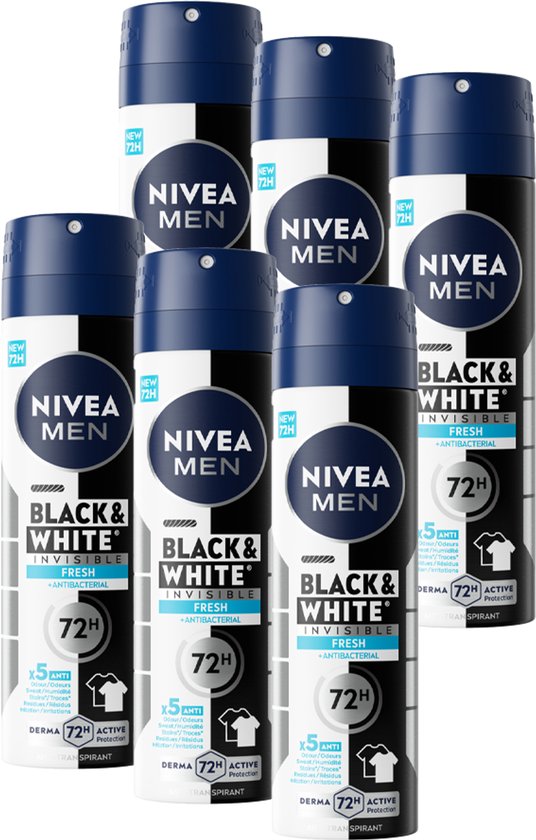 NIVEA MEN Invisible for Black & White Fresh - 6 x 150ml