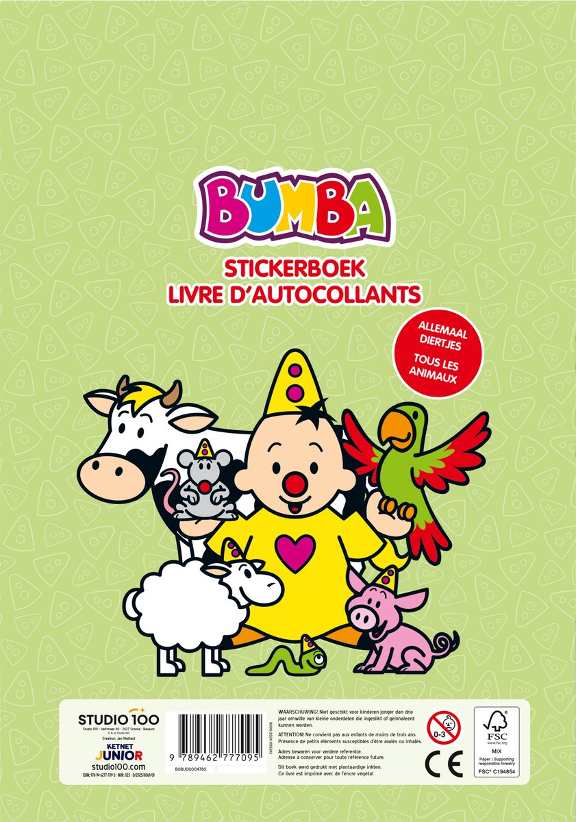 Bumba - Stickerboek - Dieren - Met 100 stickers — afbeelding 2