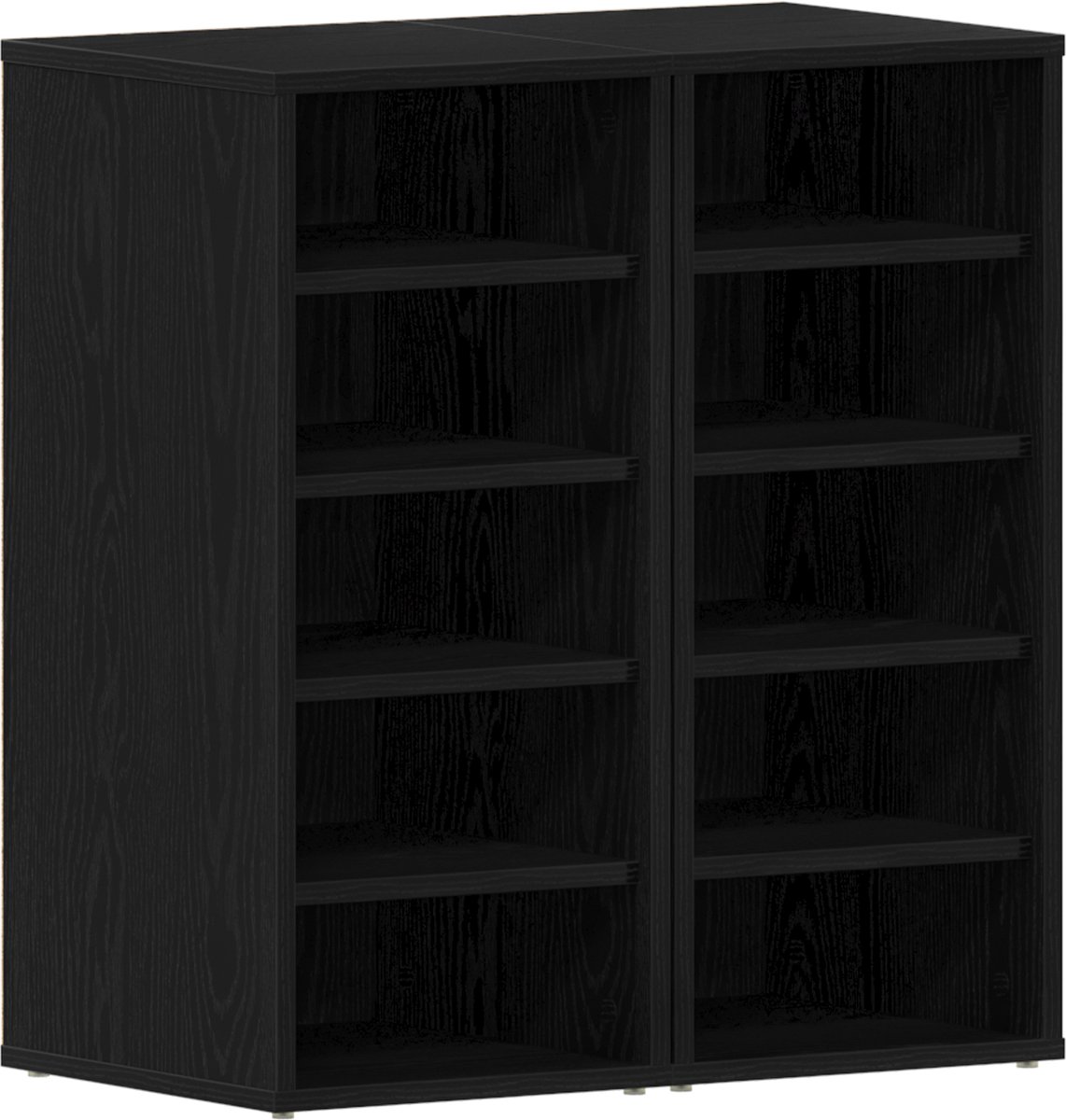 vidaXL Schoenenkast - 2 - st - 32 - x - 35 - x - 70 - cm - Bewerkt - hout - Zwart - eiken Zwart eiken