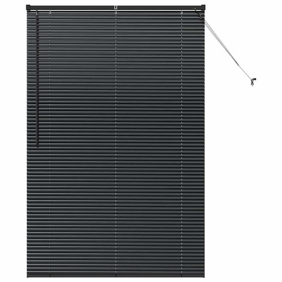 vidaXL - avec - rideaux - Zwart - Aluminium