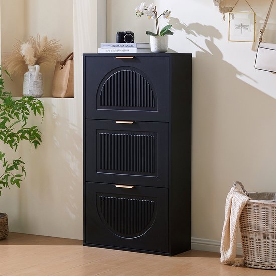 Witte moderne smalle schoenenkast, diepte 13 cm, ruimtebesparend, schoenenrek en organizer voor kleine ruimtes, hal en woonkamer, wit
