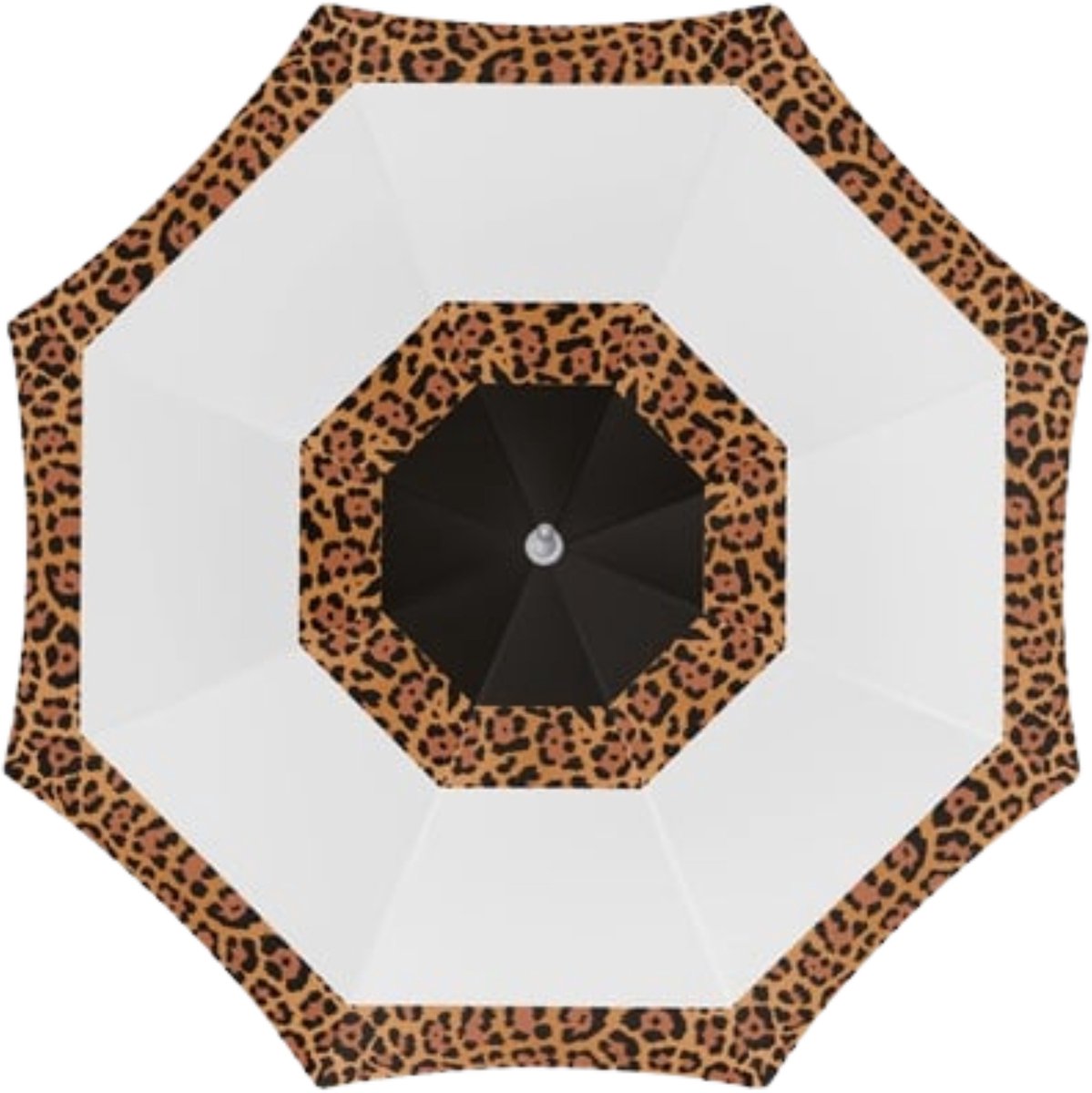 Strand parasol Ghana - D180 cm - panterprint - inklapbaar - zomer - UV protectie