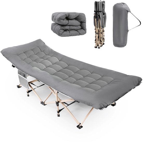 Campingbedje Opvouwbaar met Dikke Matras - Campingbedje met Matras - Camping Bedje - Campingbedje Matras voor volwassenen