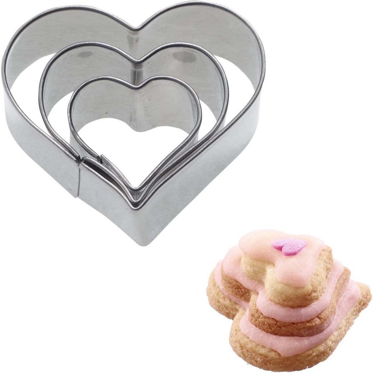 Westmark 3 terras koekjesvormpjes »hart«, 4,5,6 cm, los met EAN, 35252291