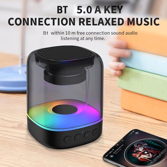 ANERIST Bluetooth Lautsprecher it Flaen Effekt, LED Tischlape für