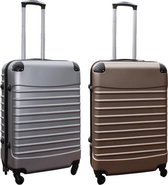 Travelerz kofferset 2 delig ABS groot - met cijferslot - 69 liter - zilver – goud