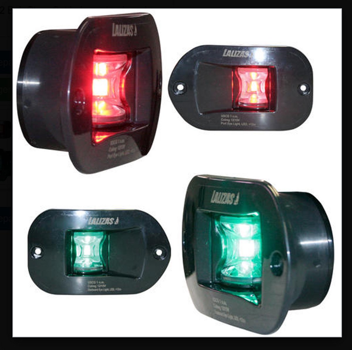 Lalizas Fos Led 12 Port Starboard Side Recessed Licht Zwart