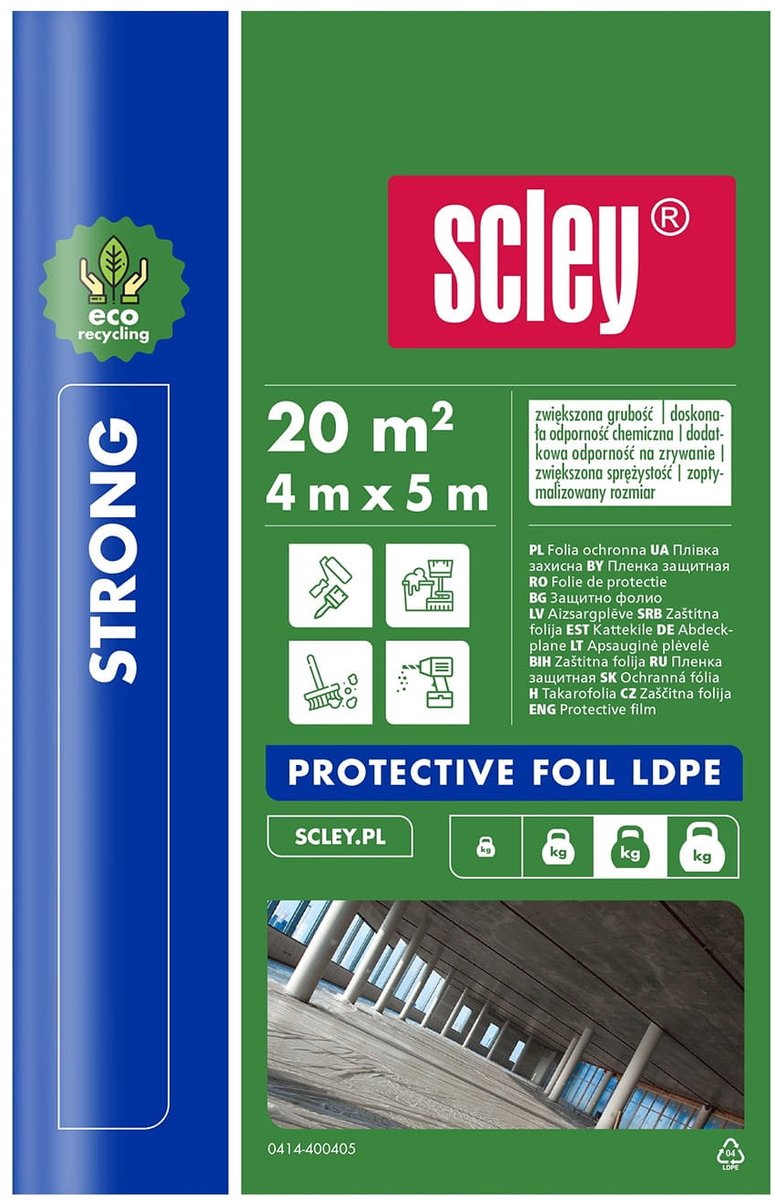 Scley Eko Serie - Beschermfolie - 4m x 5m - Chemisch Bestand - Versterkt