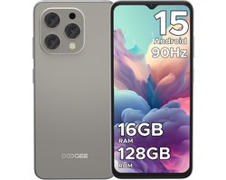 DOOGEE N55 (16GB+128GB) Android 15 Smartphone zonder Contract, 6.56” HD+ 90Hz IPS Octa Core Mobiele Telefoon zonder Contract, 5150mAh Batterij, 13MP+8MP, Dual 4G SIM Simlock Free Mobiele Telefoons/5G WiFi/Face ID/Widevine L1 - Natuurlijk