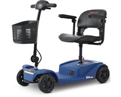 Sweetrich S1 LITEX Scootmobiel–Elektrische Scootmobiel–12Ah Afneembare Accu–20 km Actieradius–250W Borstelloze Motor–4 wielen–Opvouwbaar–136 kg Draagkracht–Voor Senioren–blauw