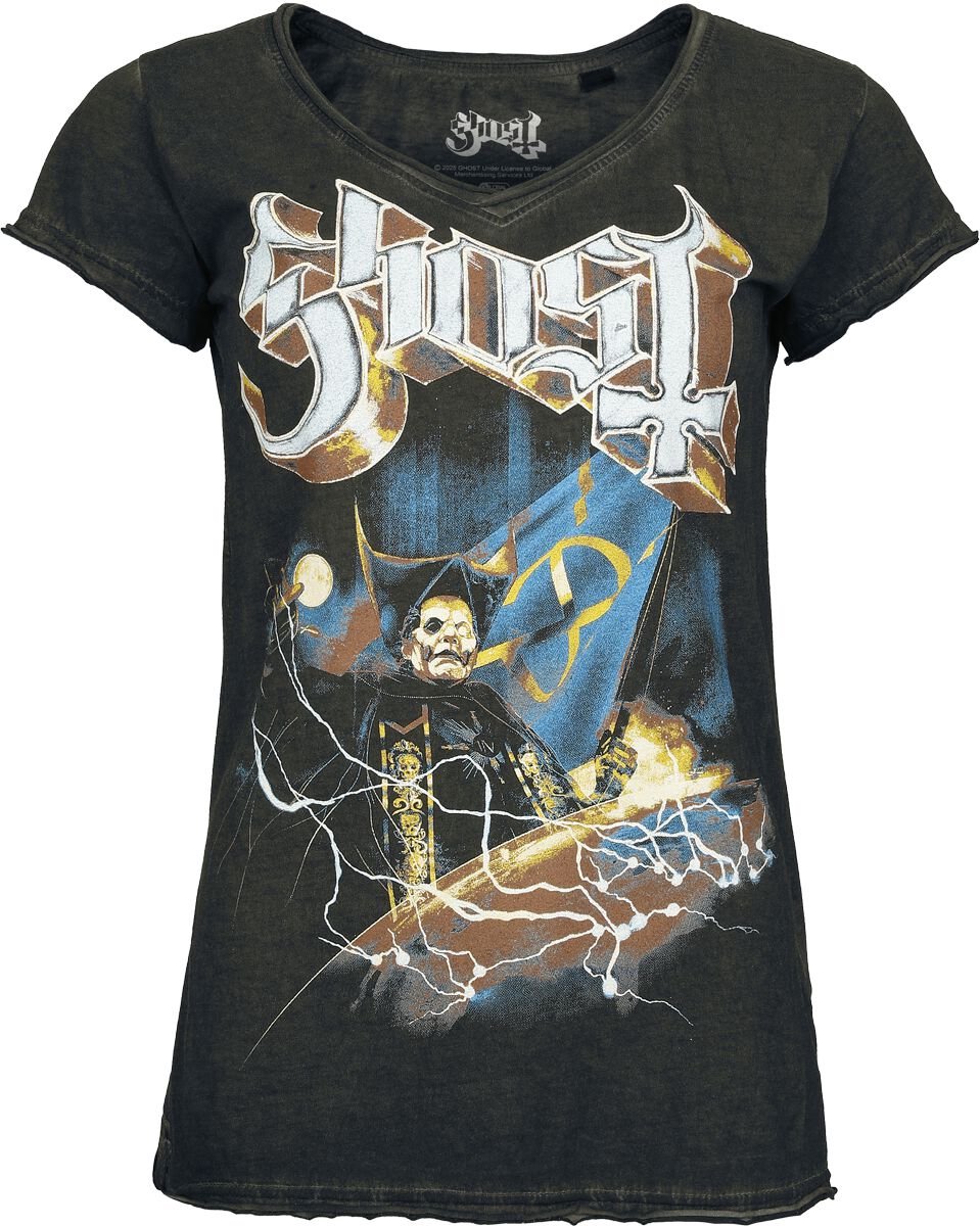 Ghost Lightning Dames T-shirt - antraciet - L