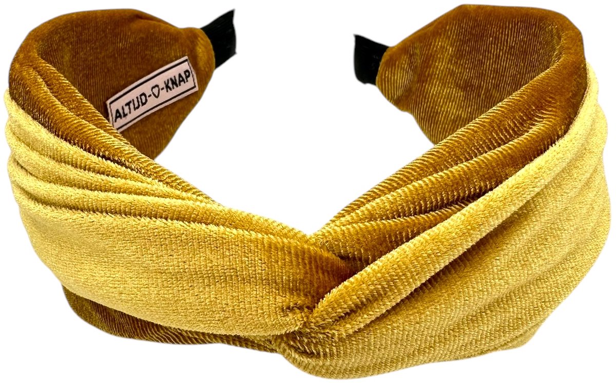 Altijd Knap - Haarband Velvet Goud - Brede goudgele velvet haarband