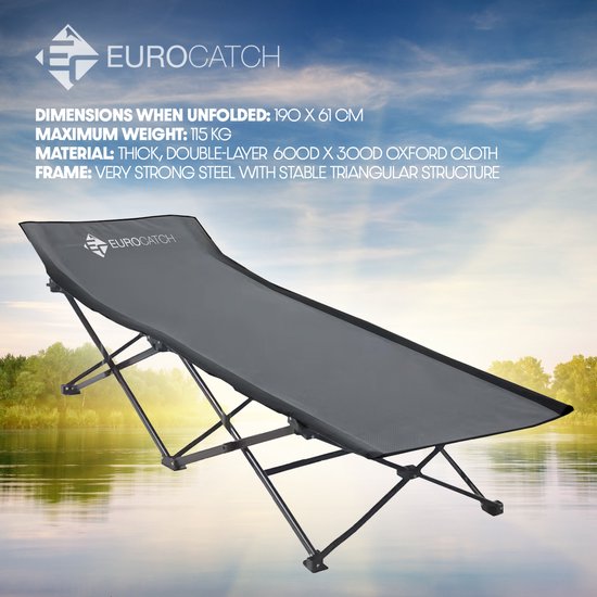 Eurocatch Opvouwbaar Veldbed - Festival bed - Camping bed - Kampeerbed - Grijs van Eurocatch — afbeelding 5