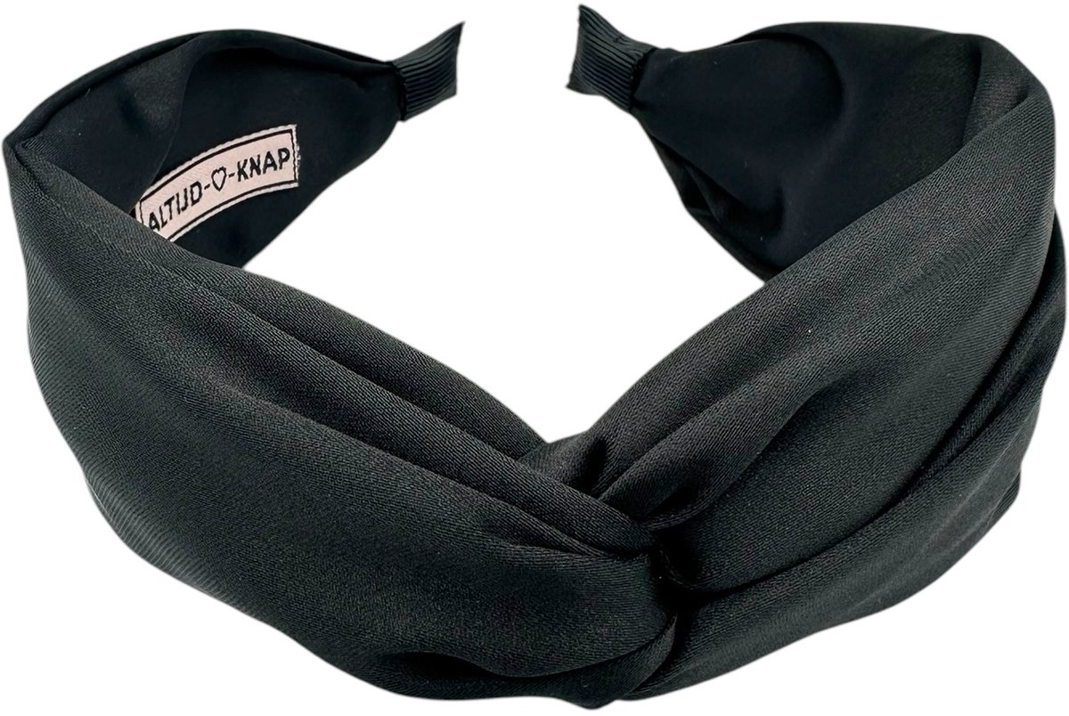 Altijd Knap - Haarband Silk Black - Brede zwarte haarband van satijn