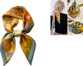 Dames Neksjaaltje - Wit 70X70 cm - Sjaaltje Satijn - Vierkante Sjaal voor Vrouwen - Neksjaal - Klein Sjaaltje - Dames Halsdoek